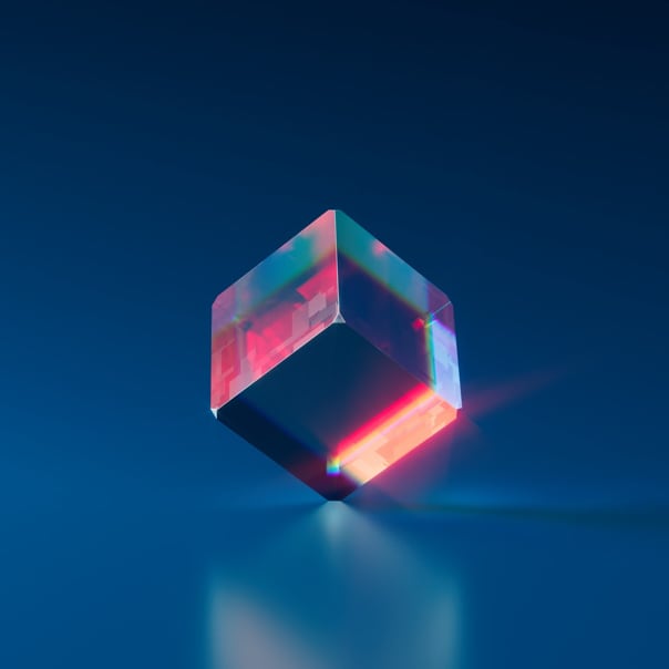 image of a cube on its edge